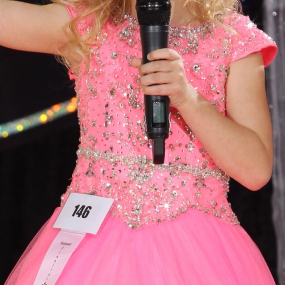 Customized Sugar Mac Duggal Hot Pink Pageant Gown